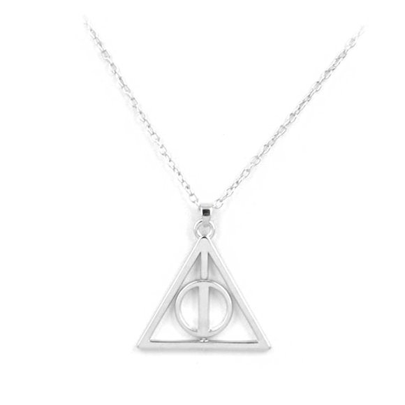 Silver Deathly Hallows Necklace, HP Inspired, Fandom Necklace, Potter Fan! - Picture 1 of 7